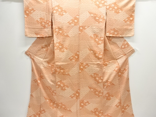 裂取りに花古典柄小紋着物